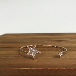 Czech Crystal and 14kt Rose Gold Star Bracelet NWT